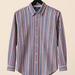 Paul Fredrick Multicolor Striped Men's Shirt Size LT